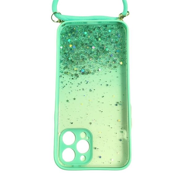 Sequin iPhone 12 Pro Max Crossbody Phone Case with Metal Accent Lanyard Apple - Picture 3 of 4